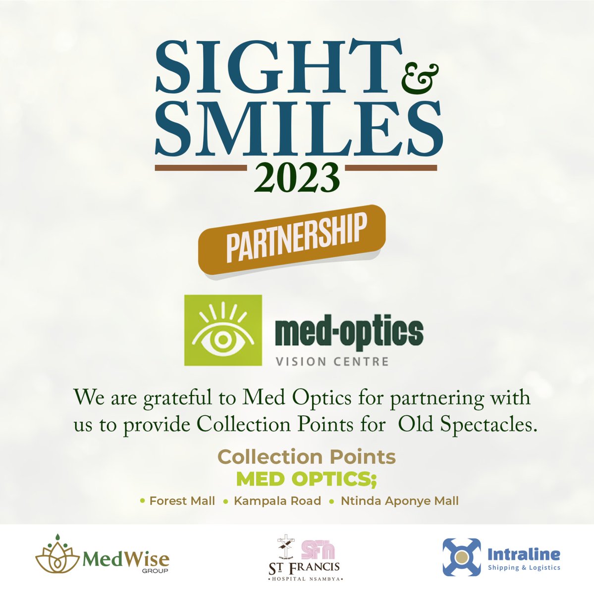 medopticsltd's tweet photo. Join us in recycling old spectacles for our Senior Citizens to get a free frame! We've partnered with @bnamutebi &amp; set-up collection centers at #Medoptics Aponye Mall Ntinda, Forest Mall, and Mabirizi Complex. Let's reach our goal of collecting &amp; distributing 1000 pairs together! https://t.co/kBpDUrE9aj
