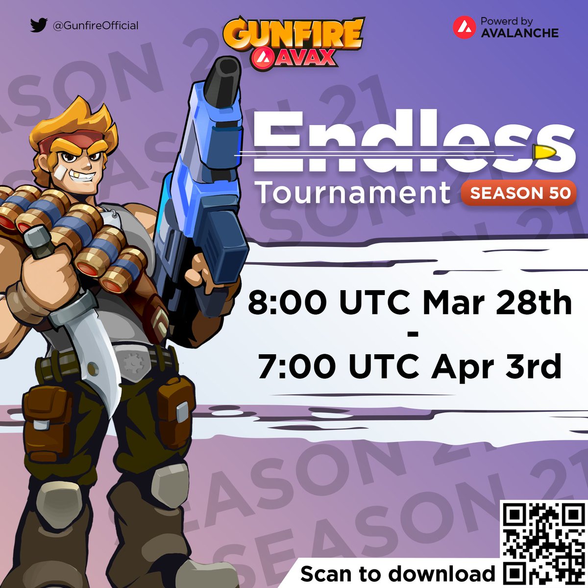 xantus_ai's tweet photo. [GUNFIRE AVAX]

🔔Endless Tournament Season 50 is OUT NOW!

Such a long journey from the season 1 launch, thank you all gunners for supporting us!

Please check more details about this season 👉https://t.co/NicjrAHVzM

#season50 #gunfireavax https://t.co/rgPBjhdOCU