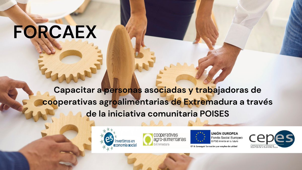 CooperativasExt's tweet photo. 🎯El proyecto #FORCAEX de @CooperativasExt mejora la competitividad de las cooperativas incidiendo en su capital humano con la formación de las socias y socios cooperativistas
➕Junto a @CEPES2 y Fondo Social Europeo
#POISES #POISESCEPESFSE #CEPESFSE
https://t.co/HnGgFc2ONL https://t.co/Di7VFKXUCB