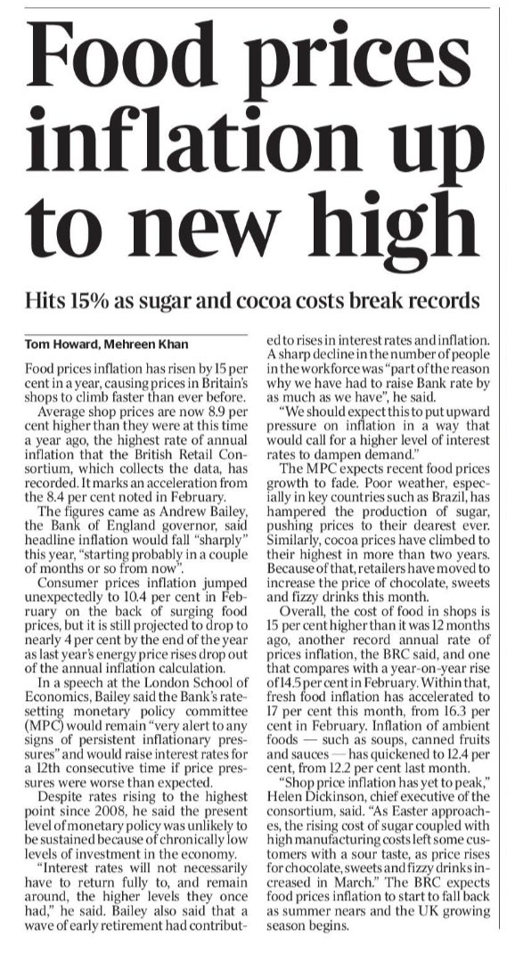 First they blamed Spanish weather for #foodshortages and #inflation. Now it’s Brazil’s turn for blame. 

In truth it is #Brexit which
⭕️ Devalued £/buying power 
⭕️ Removed workforce
⭕️ Erected trade barriers driving 🆙 costs, reducing 🇬🇧 exports/EU food imports
⭕️ Withdrawal of…