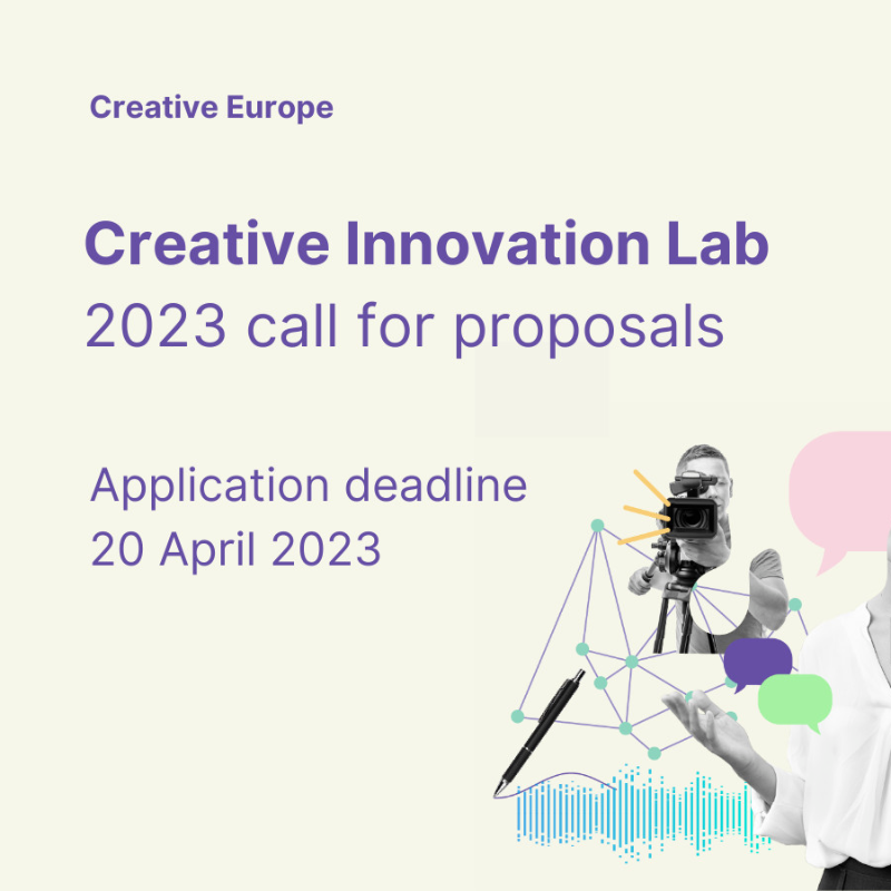 MEDIAprogEU's tweet photo. 📢 Last call to apply to Creative Innovation Labs #callforproposals! 

The 🇪🇺 Commission aims to support the design, development &amp; spread of innovative tools, models or solutions applicable in the #audiovisual and other #cultural and #creative sectors.