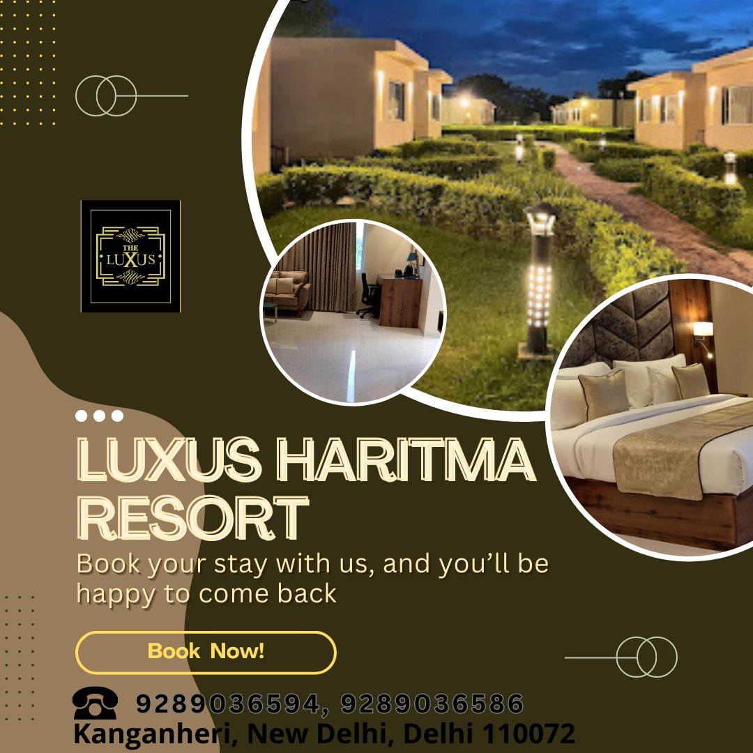 LuxusResort's tweet photo. Luxus Haritma Resort
Feel right at home
Hotel Facilities
Luxurious rooms
Restaurant
Swimming Pool
Adventure activities
Wedding Lawn
Banquet Hall
Kanganheri, New Delhi
Reach us at 9289036594 &amp; 9289036586
reservations@theluxushotels.com
https://t.co/bo2vvDsgzn
#delhigram #delhi https://t.co/GLTNRTE69r
