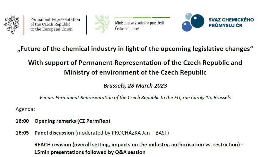 Remarkable that BASF will moderate this event on #REACHRevision at CZPermRep today with COM officials & MEPs. Industry also heavily represented.

No alternative voices from civil society, who demand a robust proposal on #REACH reform by June, to be seen.

automotive-skills-alliance.eu/wp-content/upl…