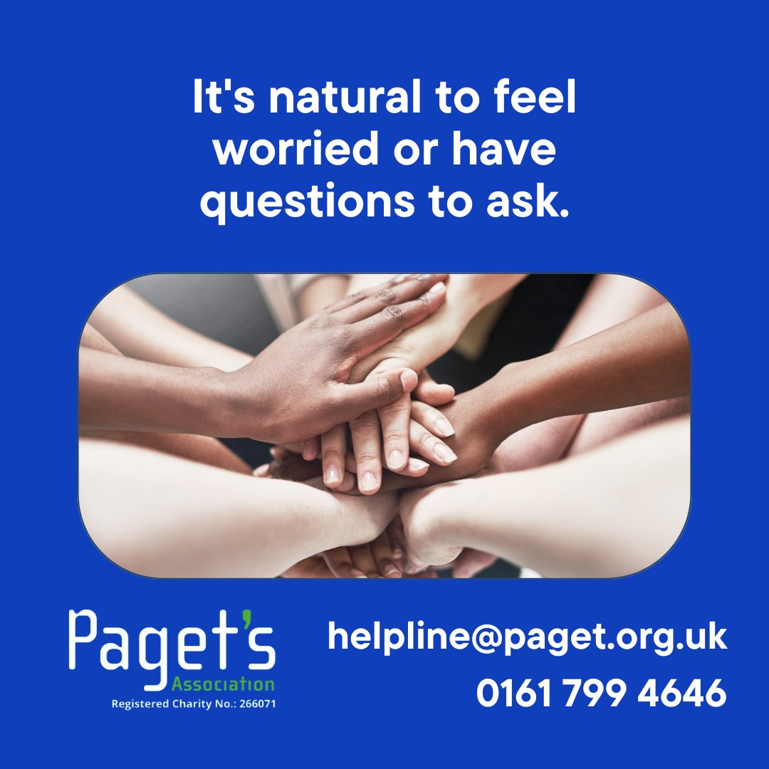 You can always reach out to us 💚 Whether you need some advice, a friendly conversation, or some reassurance we are here to talk.

More details can be found on our website - paget.org.uk/information-su…