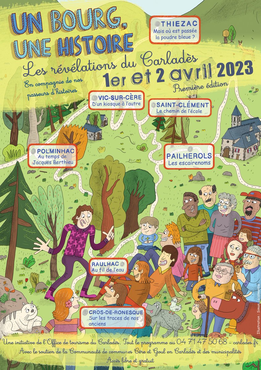 Un bourg, une histoire : les révélations du #Carladès ! Ce week end, venez (re)découvrir le patrimoine autrement avec 7 histoires insolites racontées par nos passeurs d'histoires...
👉 Programme complet ici : carlades.fr/un-bourg-une-h…
#cantal #auvergne #MagnifiqueFrance