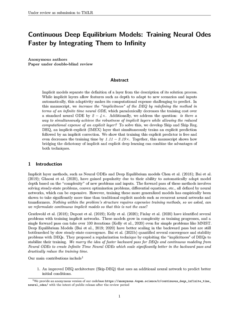 TmlrSub's tweet photo. Continuous Deep Equilibrium Models: Training Neural Odes Faster by Integrating Them to Infinity
https://t.co/EDiEptBZIo
#implicit #implicitness #explicit https://t.co/WMrIHgF4tL