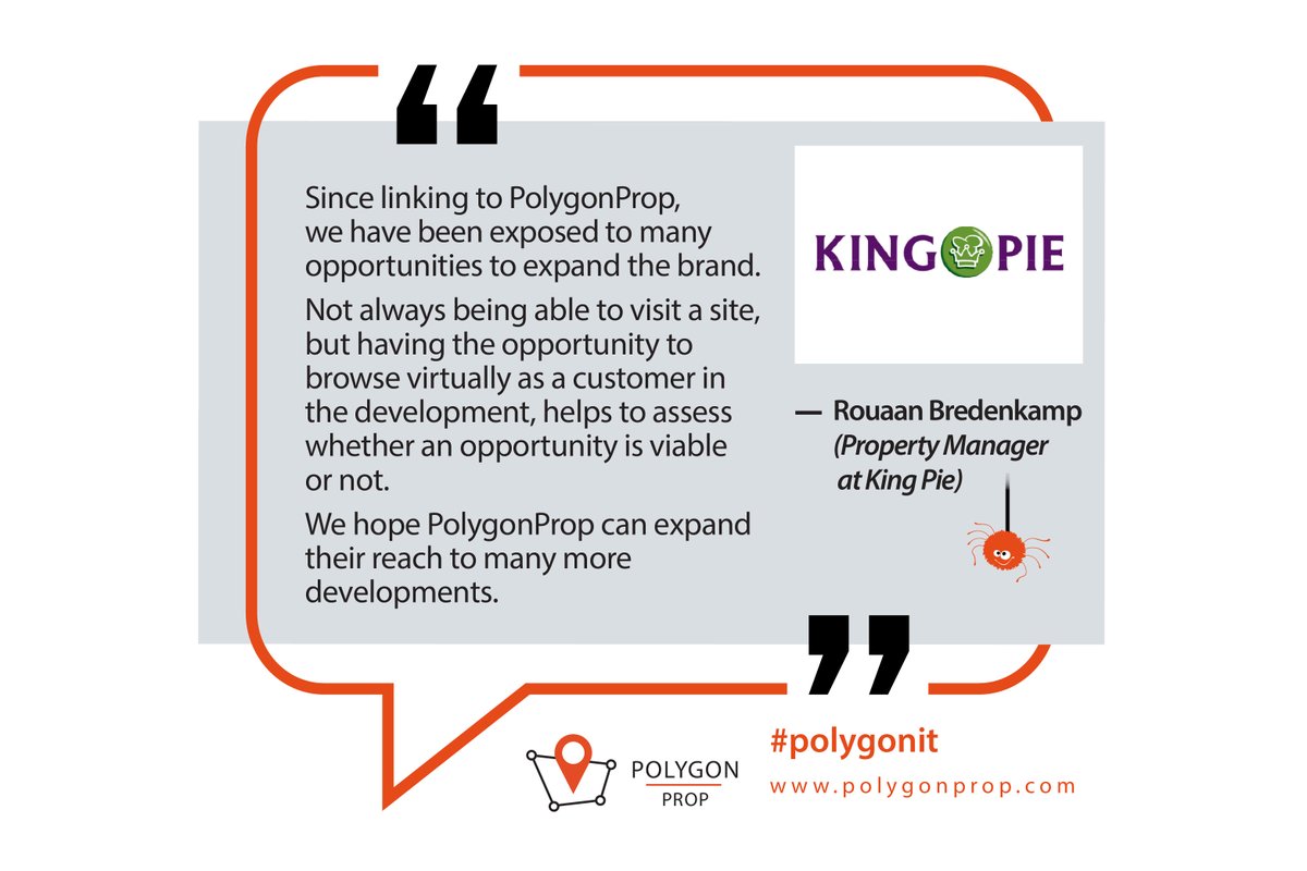 PolygonProp360's tweet photo. We love hearing from satisfied retailers using our innovative proptech platform! 
Check out this amazing testimonial from King Pie.
https://t.co/ALSwReTqCO
#kingpie #proptech #retailers #polygonit #retailleasing #retail #googlestreetviewtrusted #retailbrands https://t.co/8xugzPdVtE