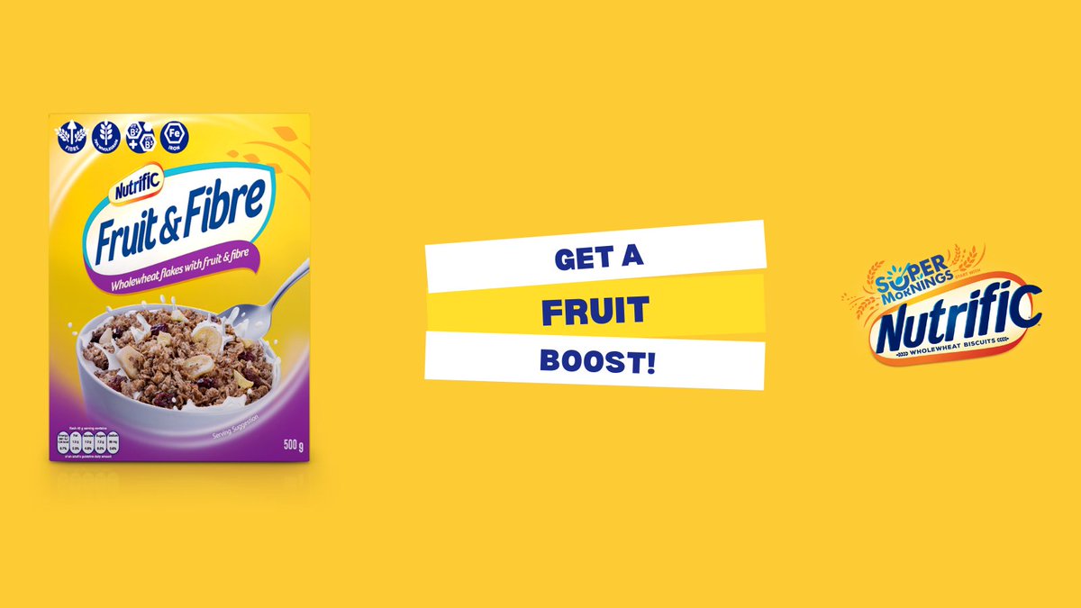 Fruit Boost Activated! 

Start your day with a fruity bowl of Nutrific Fruit &amp; Fibre  💛💛💛

#Nutrific #Fruit #Fibre #Breakfast #Goals #Morning #BestYou #Boost #SuperMornings