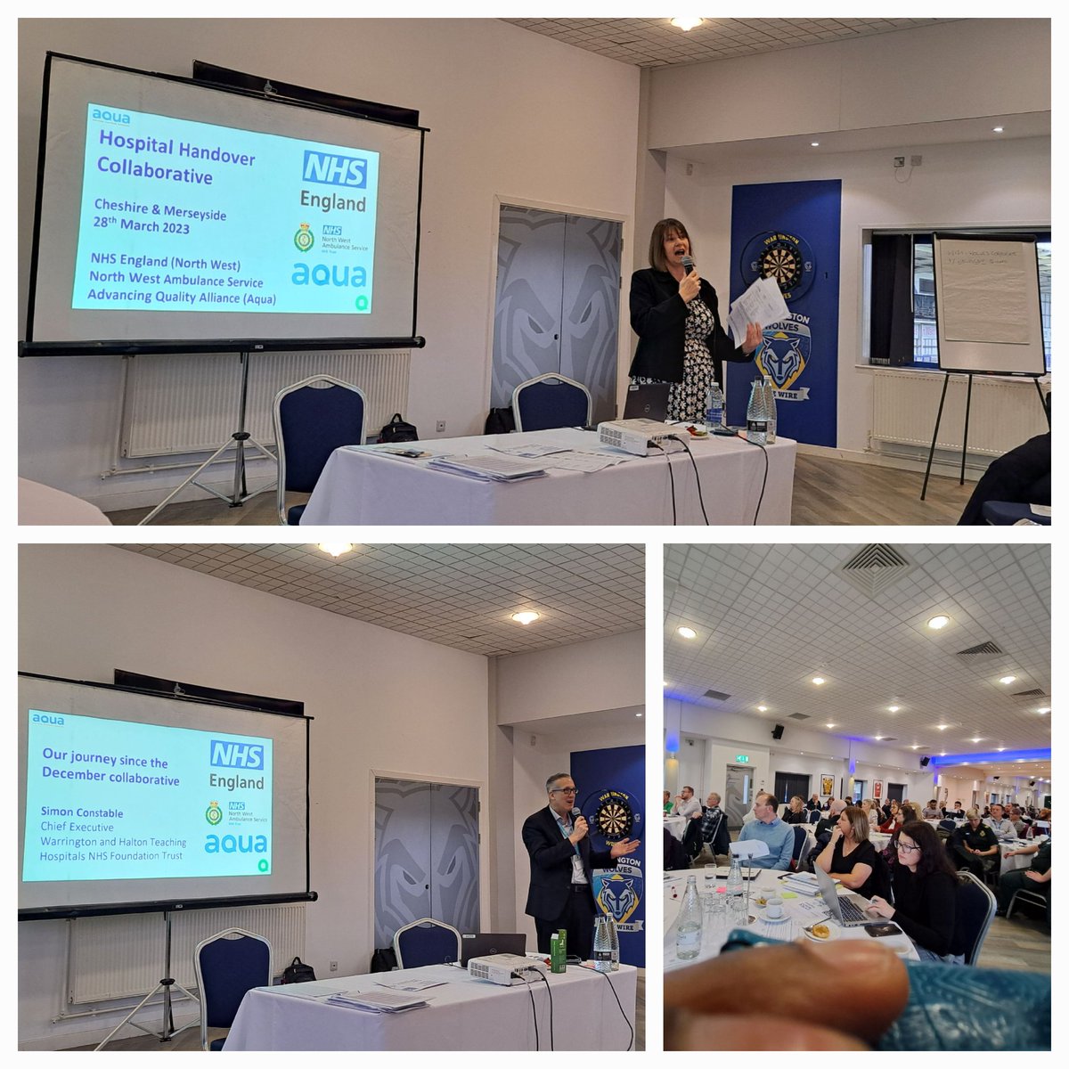 Good morning! <a href="/helenckg/">Helen Kilgannon</a> &amp; SimonConstable - Chief Exec <a href="/WHHNHS/">WHH 🏥</a> opening the #CMHandover session. Looking forward to the improvement ideas and learning.