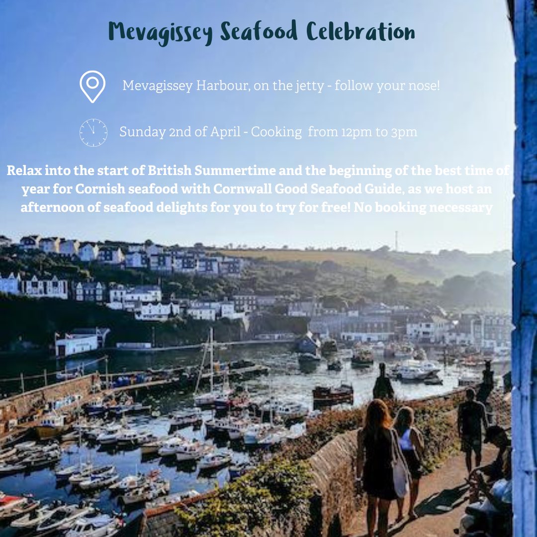 ☀️ After yesterdays glimpse at Spring we can’t wait for @PhilleighWay cooking fresh seafood in Mevagissey this Sunday 2nd of April in celebration of the start of the British summer fishing season 🐠 
#Mevagissey #CornishFishing #SustainableSeafood #EasterHolidayPlans #Seafood