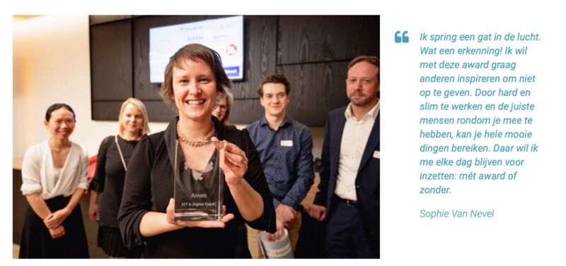 Op 23 maart 2023 reikte Amon tijdens This is IT de award van ICT &amp; Digital Coach Of The Year uit. Sophie Van Nevel, Global IT Lead Strategy &amp; Governance bij Bekaert, won en draagt een jaar lang de titel. Ze ontving ook een cheque van €7.500 voor een memorabele teamactiviteit.
