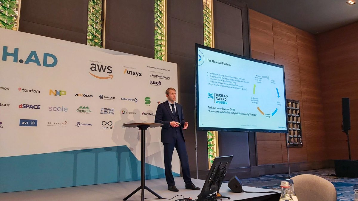 NavInfoEurope's tweet photo. Our Head of Cybersecurity Sergey Razmakhnin gave an amazing presentation about the importance of cybersecurity in modern cars. #10thTechAD
If you are at the https://t.co/IqGMdvAB2p today, visit us at booth 26 and talk to Sergey Razmakhnin and Jochen Schneider. https://t.co/oA02LfStrt