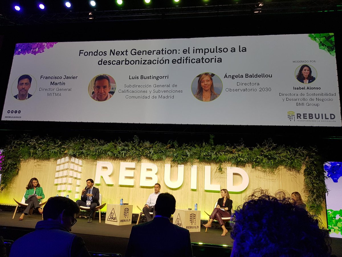 anape (@anape_eps) on Twitter photo Interesante mesa redonda en #REBUILD2023 #FondosNextGeneration: el impulso a la descarbonización edificatoria
👉🏽Fco. Javier Martín @mitmagob
👉🏽Luis Bustingorri <a href="/ComunidadMadrid/">Comunidad de Madrid</a>
👉🏽<a href="/AngelaBaldellou/">Ángela Baldellou</a> <a href="/Obs2030_CSCAE/">Observatorio 2030 del CSCAE</a> <a href="/CSCAE/">CSCAE</a> Modera <a href="/IsabelAlonsoA/">Isabel Alonso de Armas</a> Interesante mesa redonda en #REBUILD2023 #FondosNextGeneration: el impulso a la descarbonización edificatoria
👉🏽Fco. Javier Martín @mitmagob
👉🏽Luis Bustingorri <a href="/ComunidadMadrid/">Comunidad de Madrid</a>
👉🏽<a href="/AngelaBaldellou/">Ángela Baldellou</a> <a href="/Obs2030_CSCAE/">Observatorio 2030 del CSCAE</a> <a href="/CSCAE/">CSCAE</a> Modera <a href="/IsabelAlonsoA/">Isabel Alonso de Armas</a>