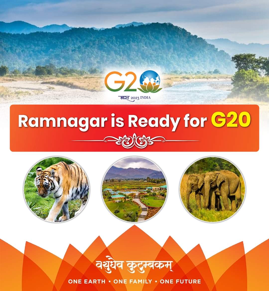 AjaybhattBJP4UK's tweet photo. देवभूमि और गंगा यमुना की पावन धरती पर G-20 सम्मिट में प्रतिभाग करने वाले सभी सम्मानित अतिथियों के लिए स्वागत हेतु तैयार है।
#G20_Ramnagar_Thanku_ModiG https://t.co/bGTa2dSY8n