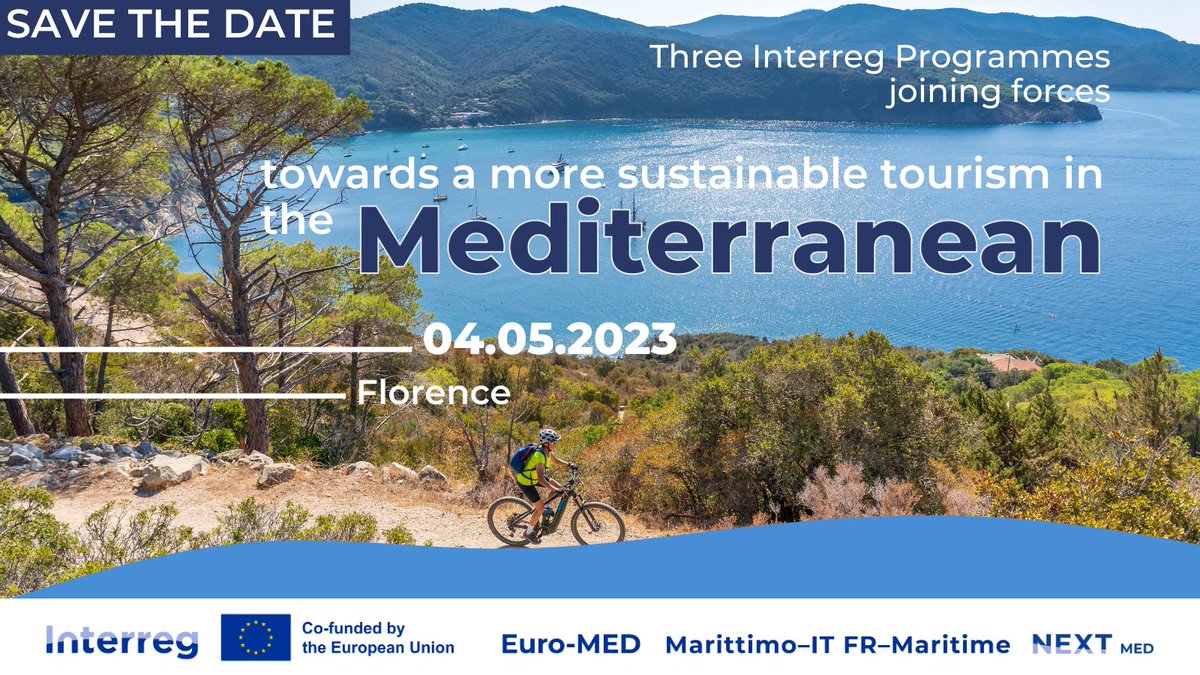 Interreg Euro-MED Programme (@interregeuromed) on Twitter photo 3 Interreg Programmes, 1 goal: a more sustainable tourism in the Mediterranean.
Join our event on May 4th.
Stay tuned, more info will follow….
➡ bit.ly/42Ah3gy
<a href="/pc_maritime/">Interreg Maritime</a>
@ENICBCMed
#Interreg #Interregtogether #sustainabletourism #Mediterranean 3 Interreg Programmes, 1 goal: a more sustainable tourism in the Mediterranean.
Join our event on May 4th.
Stay tuned, more info will follow….
➡ bit.ly/42Ah3gy
<a href="/pc_maritime/">Interreg Maritime</a>
@ENICBCMed
#Interreg #Interregtogether #sustainabletourism #Mediterranean