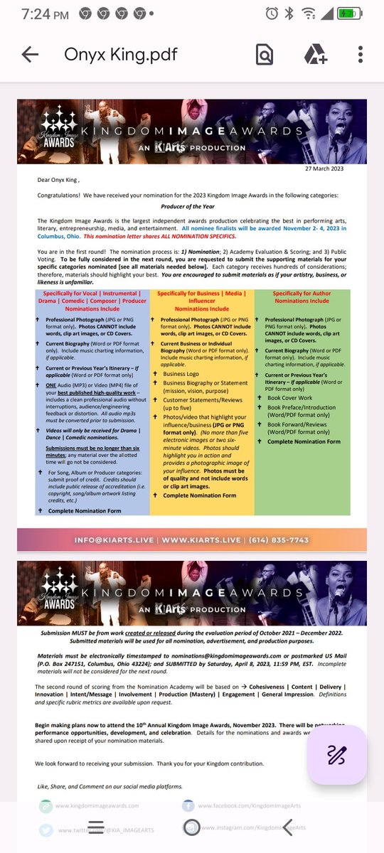 I was nominated for Producer of the Year!! For my play A Ghetto Child's Christmas Tale!!