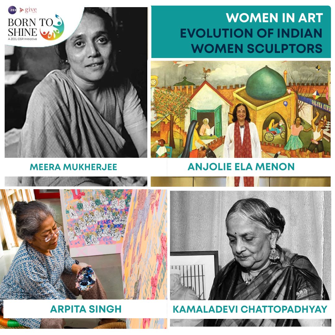 Indian women have sculpted votive images since ancient times. Their future as significant contributors looks bright, with unique approaches to the medium and a strong creative spirit.
<a href="/ZEECorporate/">ZEE</a>
<a href="/GiveIndia/">Give</a> 
#BornToShine #IndianArt #CSR #kalatumharisaathhumara