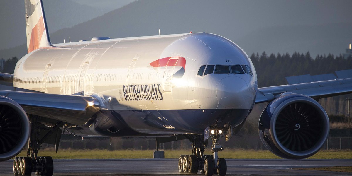 Kent_YVR's tweet photo. I think I’ll do 2 sets of this one because it’s quite rare for me to catch here. @British_Airways #BA85 #Speedbird @BoeingAirplanes #777-300 arrival @yvrairport from @HeathrowAirport. #yvrspotters #avgeek #Vancouver #GSTBN #Speedbird5VY https://t.co/l9UiIYpKnx