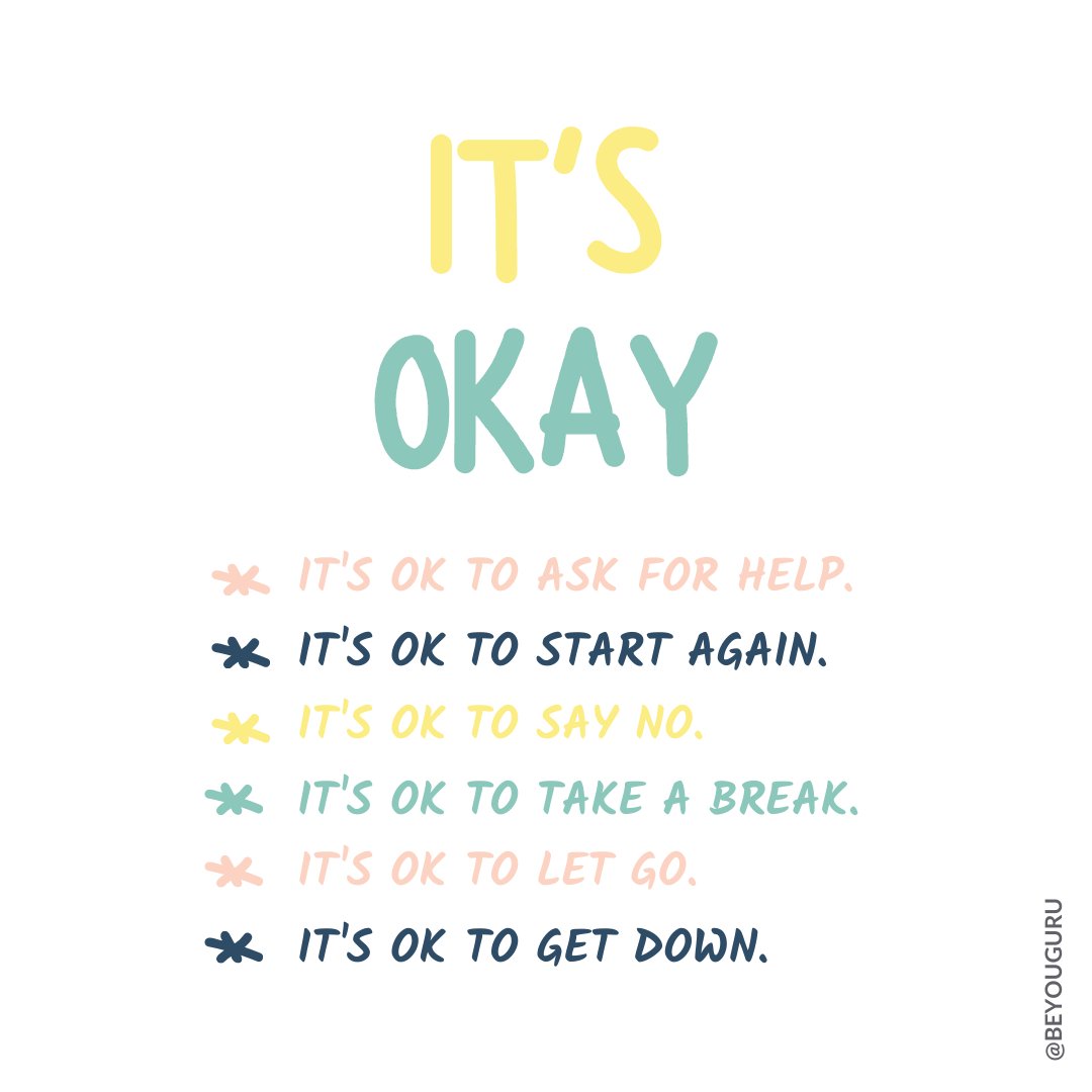 BeYou's tweet photo. Ever wish you could go back in time and tell yourself something you now know? Same!

If I could go back in time, I’d tell my former self:

Dear Randa,
It's okay to ask for help.
It's ok to start again.
It's ok to say no.
It's ok to take a break.
It's ok to let go.
It's ok to get https://t.co/ldkEvJs3G3