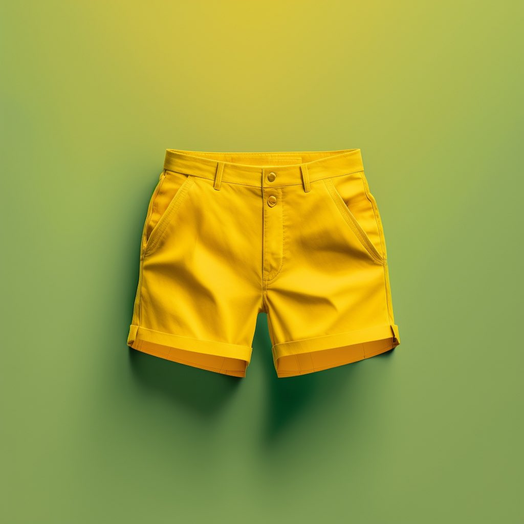icreatelife's tweet photo. A lot of A.I. artists I know were approached by brands. I thought I’ll start working on prompts that can be helpful for it.  

Would love to see your clothes generations and if you share your prompt it’ll be helpful for everyone here to learn. 

Prompt: blank yellow shorts mock up, sale product photo,flat lay ultra realistic, green gradient background, 8k