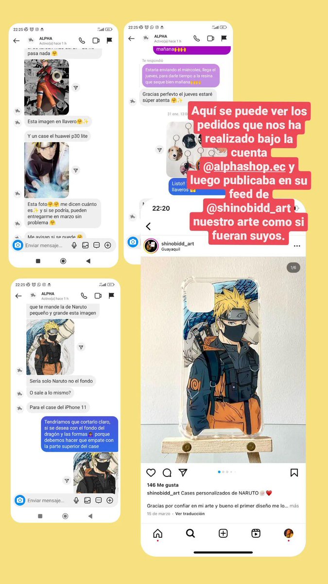 Mikaella18_'s tweet photo. Una man llamada @shinobidd_art en Instagram se robó mis diseños de @tokoyami.glasspainting_ec y los vendió como suyos!! No puedo con esta gente que se aprovecha de los pequeños artistas, trabajamos días para que ella diga "mi arte"??? Que vergüenza enserio. Comparto más info:( https://t.co/eJlLdq7Lvx