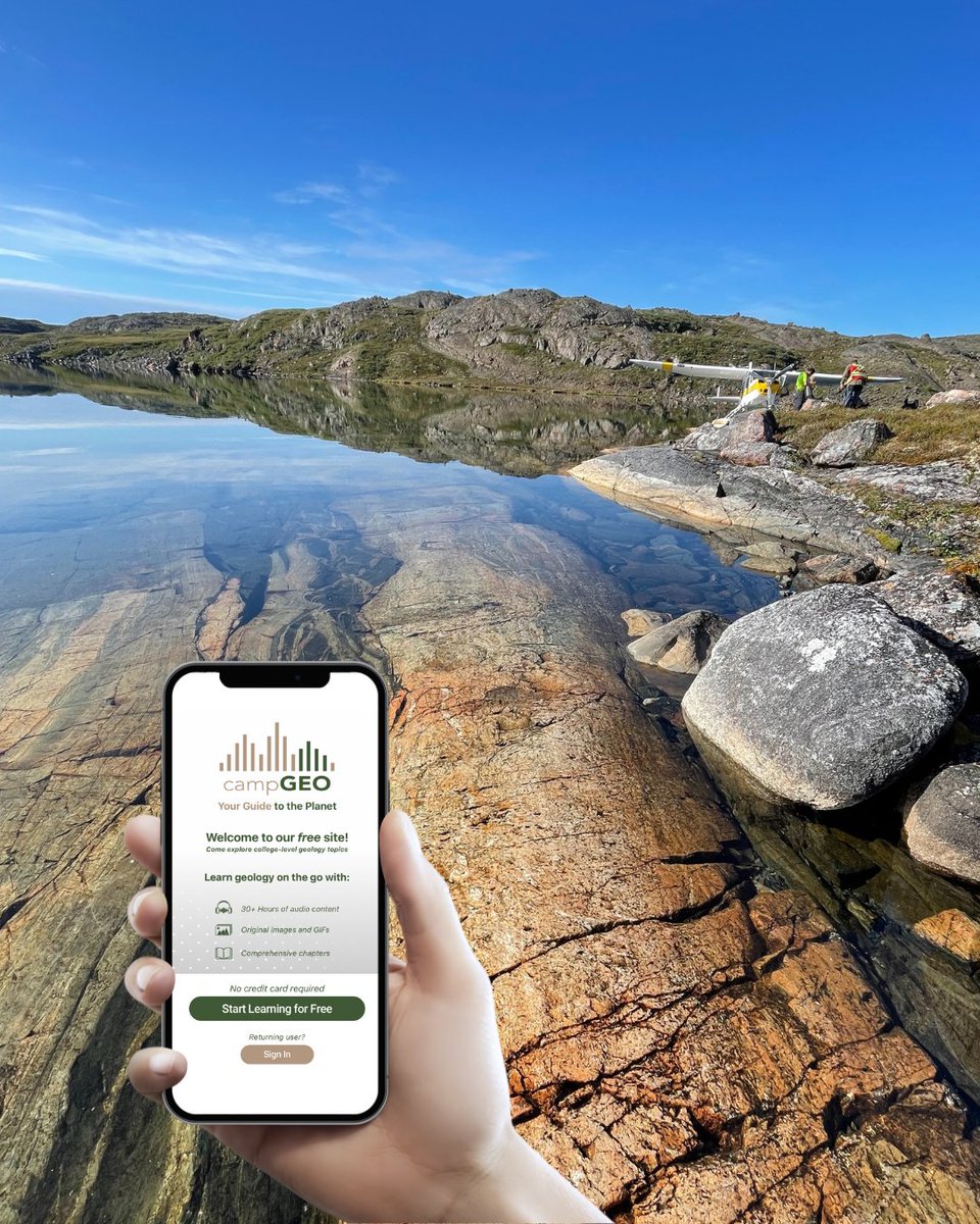 Wanna learn #geology? Try campGEO‒the free &amp; engaging webapp created by two experts with:

🎧30+ hours of conversational audio
🖼️Original images, diagrams, &amp; gifs
📖Tons of chapters and topics to learn

Learn about the earth! Sign up for free to start.
cmpgeo.com/3LW77bi
