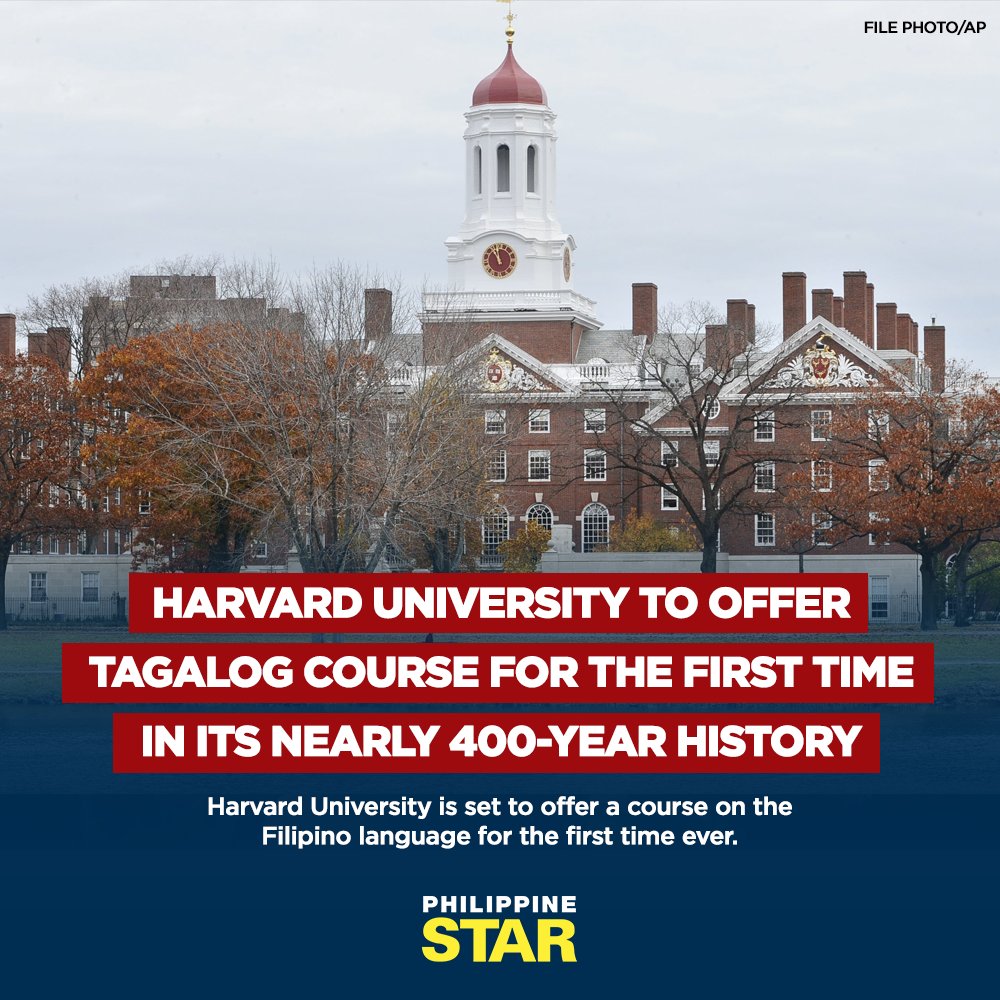 PhilippineStar's tweet photo. AYOS!

According to The Harvard Crimson, the Department of South Asian Studies will hire three preceptors to teach Tagalog, Bahasa Indonesian and Thai for course offerings that would begin in the 2023-2024 academic year. | via PhilSTAR Life

RELATED: https://t.co/Y7Faz1zyuv https://t.co/z7DsvKxtUm