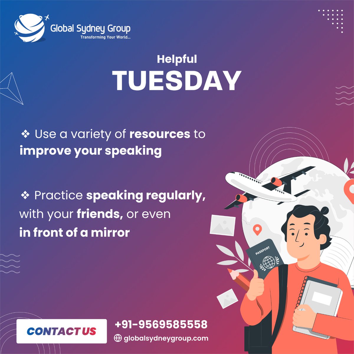Discover the secrets to unleashing your English-speaking skills and amaze yourself on this Helpful Tuesday!! 🌟🗣️💬
.
.
.
.
.
#globalsydneygroup #EnglishLearning #SpeakConfidently #gsgteam #bestieltsinstitute #bestpteinstitute #bestinstituteinchandigarh #bestimmigrationconsultant