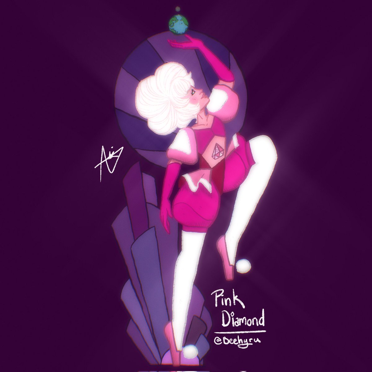 Han pasado 3 años desde el final de #StevenUniverse, así que en conmemoración, hice un redraw del dibujo que hice cuando terminó.

#fanart #art #pinkdiamond #StevenUniverseFuture #rosequartz #crystalgems #lovelikeyou