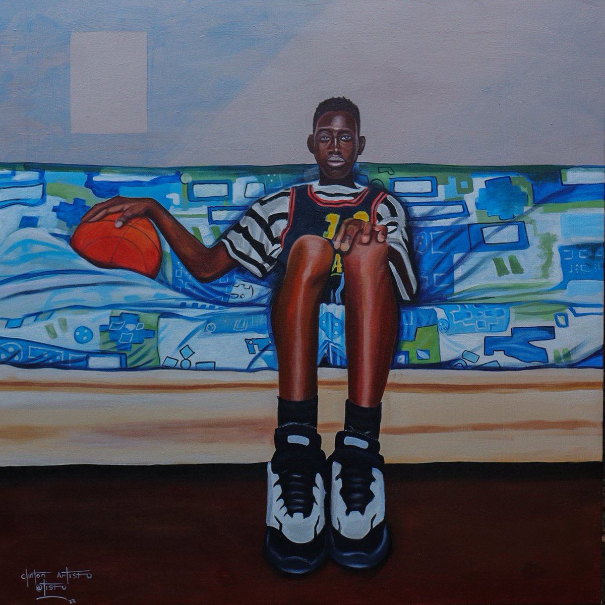 Clinartisto's tweet photo. A boy from #kibera who has a dream to become an NBA player .beating all the odds.
Dreams and nightmare
Acrylic on canvas
80 x 80 cm
#Kenya #emergingartist #artcollectors #gallery #exhibition #art #artist #artwork #blackartist #emergingpainter #artsy #artnet #christies https://t.co/oi62wLR4UO