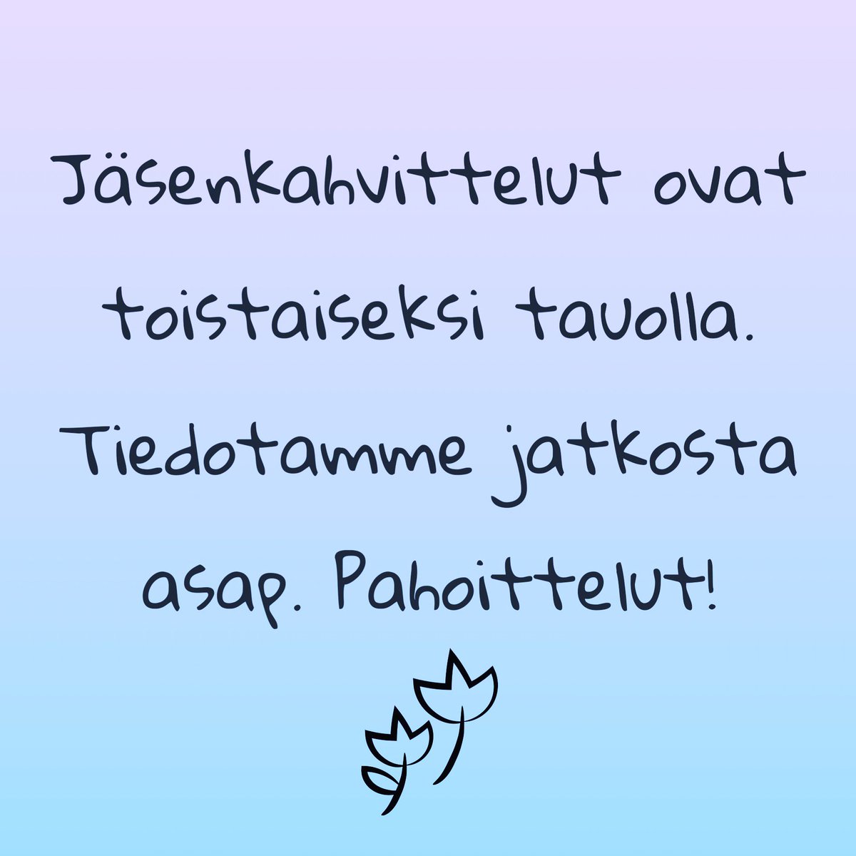 FtsFinland's tweet photo. Jäsenkahvittelut ovat toistaiseksi tauolla. Tiedotamme jatkosta asap. Pahoittelut!

P.S. Verkoston uusi sähköpostiosoite on ftsfinland@proton.me 💎 https://t.co/1fG0IxnPwY