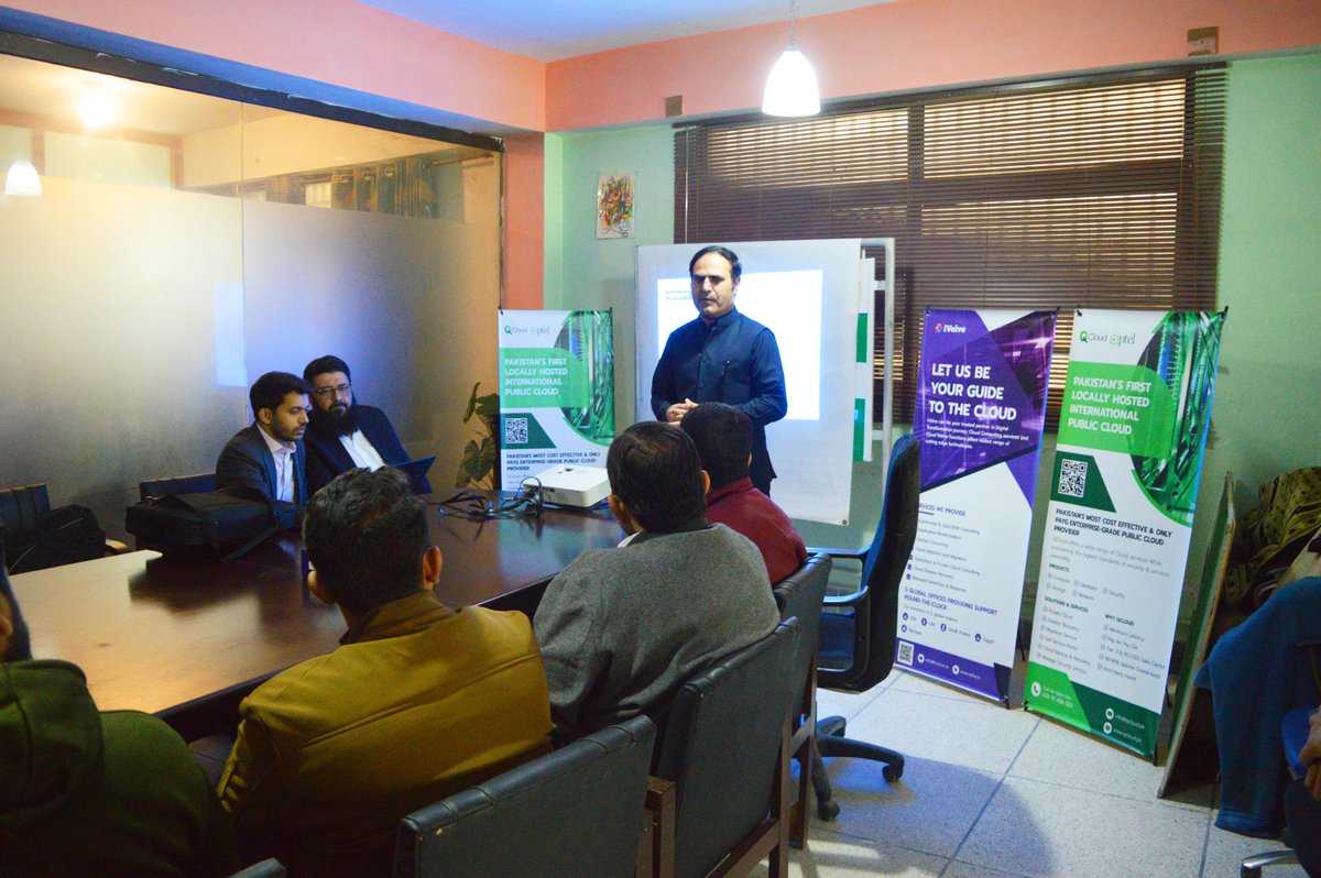 QCloudPK's tweet photo. We are excited to share that we conducted another successful orientation session on QCloud technology &amp; its functionalities in Abbottabad! 

Thank you for joining us, we look forward to continuing to educate &amp; support businesses in adopting QCloud technology!

#PTCL #Cloud https://t.co/0g3mvbHRYH