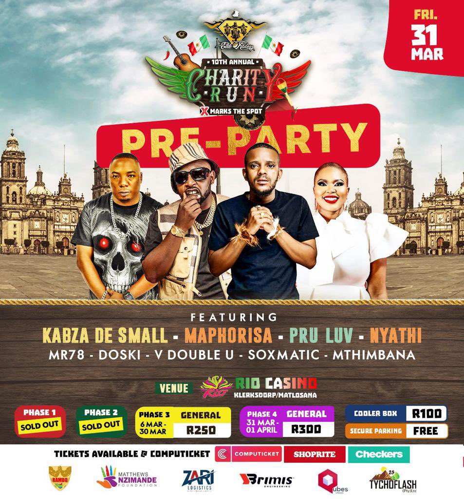 gardnerpalesa's tweet image. Our Pre-Party line up is 👌🏻 just like us. We are on the last phase of tickets sales. Get yours @Computicket The celebrations have begun. Comedy show tonight @RioCasino 👌🏻👌🏻