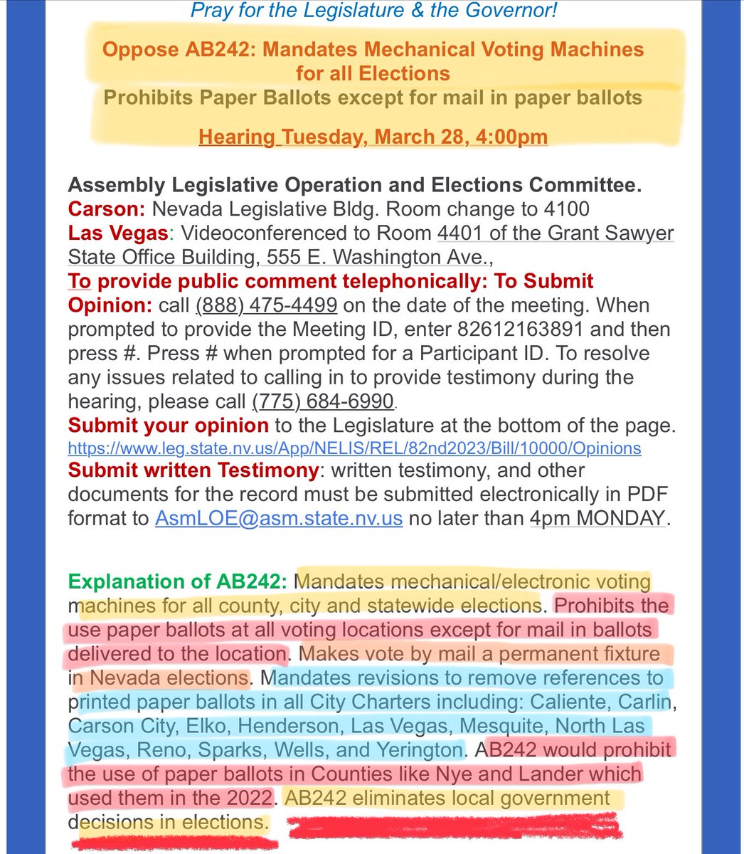 Gunz_go_boom's tweet photo. 🚨 🚨 NEVADA - ELECTIONS 🗳 

#AB242 - eliminates paper ballots, reduces county authority
#AB246 - all voter materials in 9 languages; establishes SoS office of “Language Access Advisor Committee”.

BOTH BILLS: UNFUNDED MANDATES

https://t.co/WaIFwVbuqE
https://t.co/ec9iu2p8a6 1/ https://t.co/M6fx5TPnje