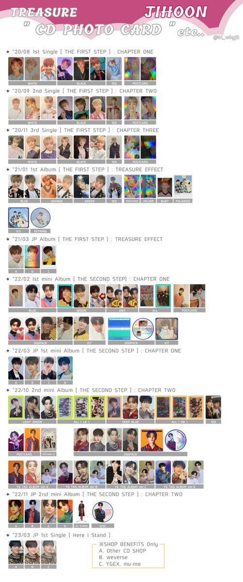 TREASURE 全メンバー トレカ 過去トレカ 過去グッズ TREASURE トレジャー 過去 トレカ 一覧 CD シングル アルバム 트레저