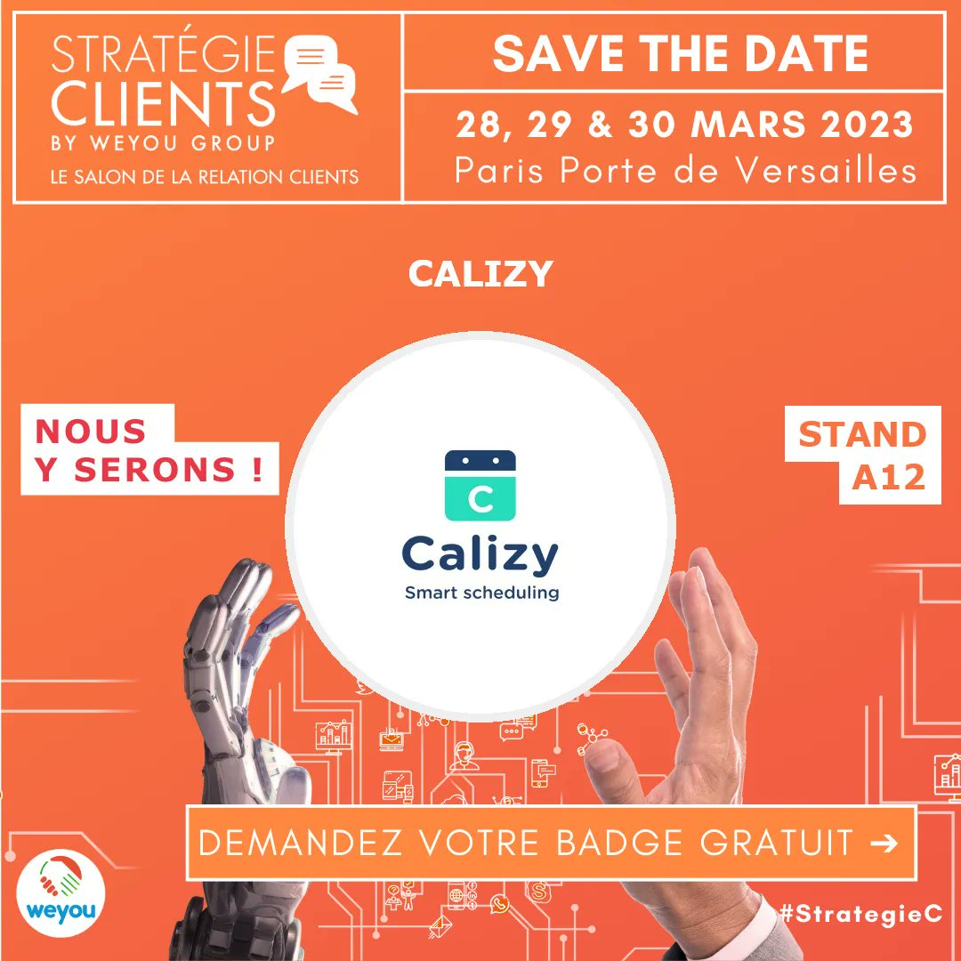 calizyapp's tweet image. [✨ EVENT]
🎉 C&apos;est le jour J !

Rejoignez-nous sur le stand A12 !

Venez découvrir nos derniers processus innovants et les dernières tendances en matière de relation clients grâce à la mise en place d’un outil de prise de RDV en ligne. 

#relationclients #userexperience