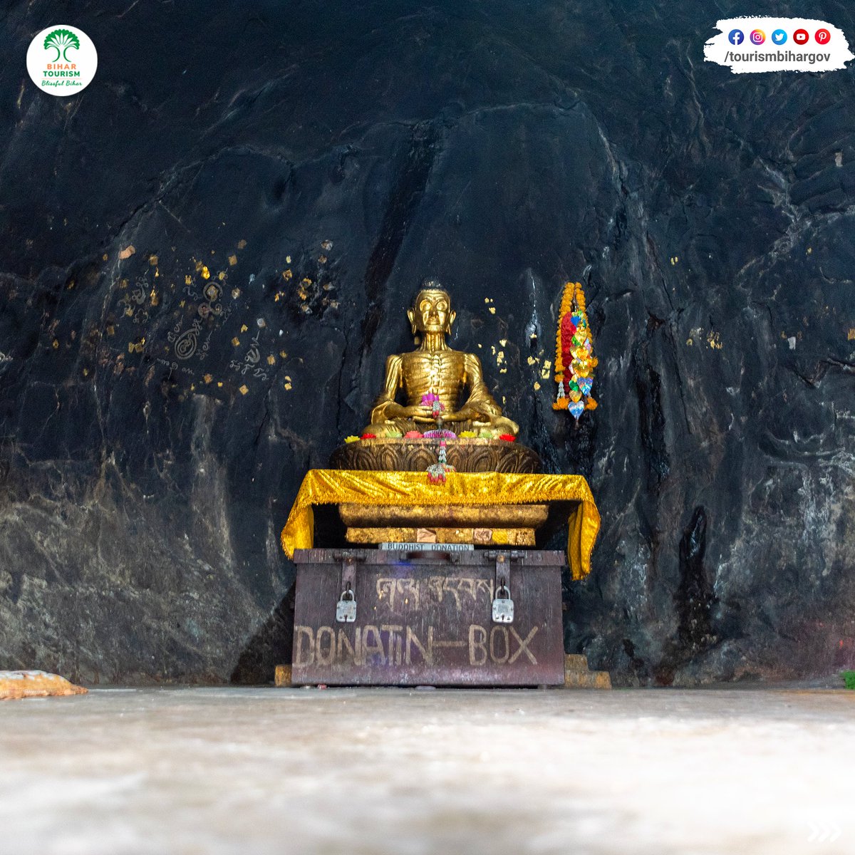 TourismBiharGov's tweet photo. The Dungeshwari Cave Temples, also known as Mahakala Caves, are a #hiddengem located 12 km northeast of Bodhgaya in Bihar. It is believed that these ancient caves are where Lord Buddha meditated before heading to #BodhGaya.

 #HiddenGemsofBihar
@AbhaySinghIAS @yadavtejashwi https://t.co/aQVdewwsVE