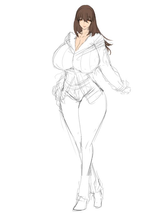 それともシンプルにこんな感じか…。(髪型 