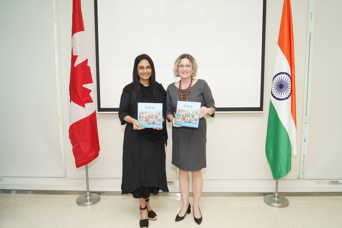 📢In collaboration w. the @PrinSciAdvGoI & @TheSafecityApp we are thrilled to share our #SheLeadsHere campaign highlighting leaders in water sciences.
Glimpses from the Book Launch of “She Is :Water Sheroes” showcasing 29 women scientists & community leaders🌊🧪#Mumbai 
🇨🇦🤝🇮🇳