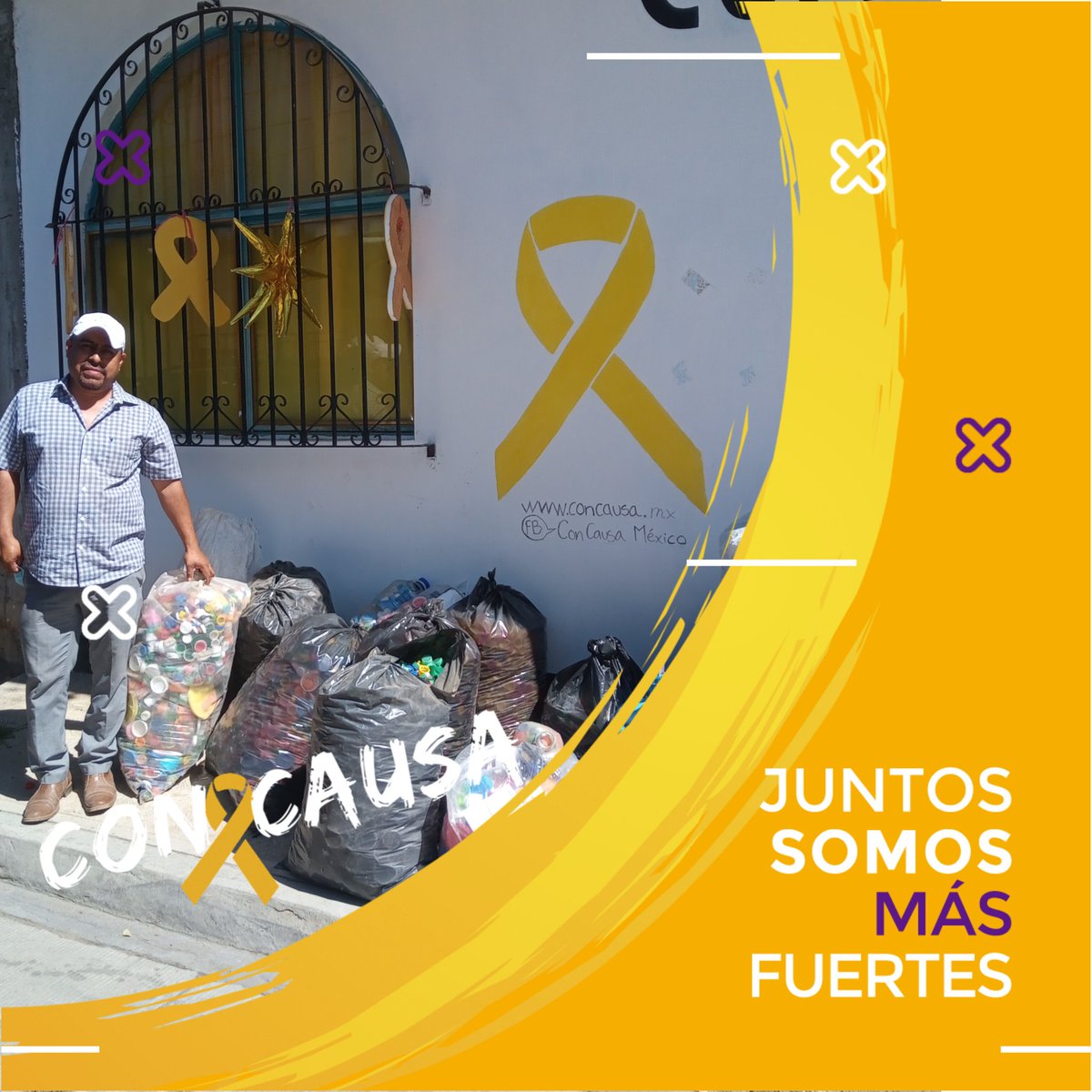 Agradecemos a los Carlos Eduardo, su familia y amigos la donación de tapitas plásticas para nuestra colecta permanente las cuales se convierten en medicamentos y otros apoyos para niños en tratamiento de cáncer. Gracias infinitas 🙏❤️🎗️ #tapitasdeamor #tapitasconcausa #oaxaca