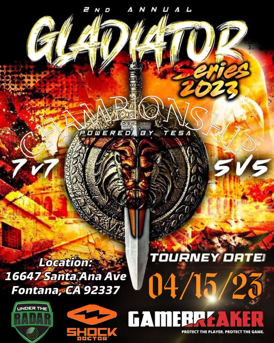 TeamElite91's tweet photo. GLADIATOR 7v7 &amp; 5v5 CHAMPIONSHIP 04/15/23 LOCATION: SOUTH FONTANA NEW SPORTS COMPLEX #REGISTER NOW 🚨
https://t.co/I84zzQgkb7 https://t.co/LHpxiX04lS