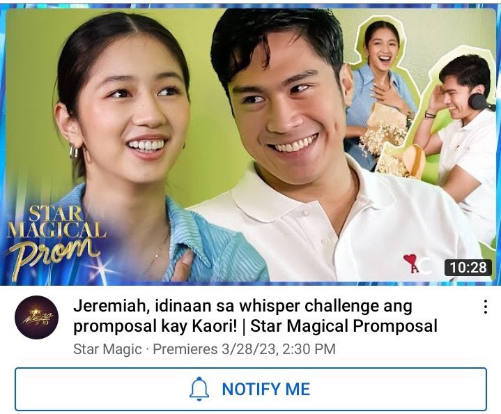 KAOMIAH PROMPOSAL comes out today at 2:30 PM! Watch out for it, fam!

🖇️: youtu.be/YG0J7BbMIfA

#KaoMiah #StarMagicalProm