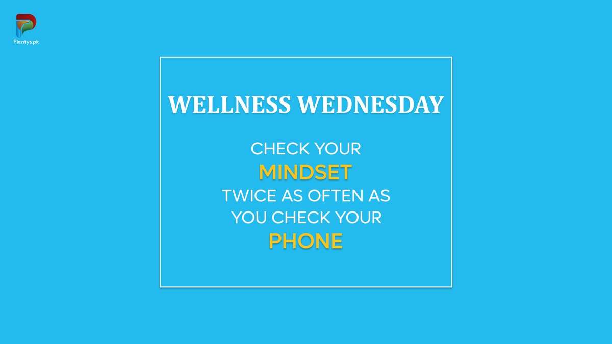 Checking your mental health is more important than checking your phone. That is why you should give more time and importance to your mental health first. 
#plentyspk #humansofplentys #plentiers #crackedminds #WednesdayWellness #mindsetmatters #positivemindset #workonyourself