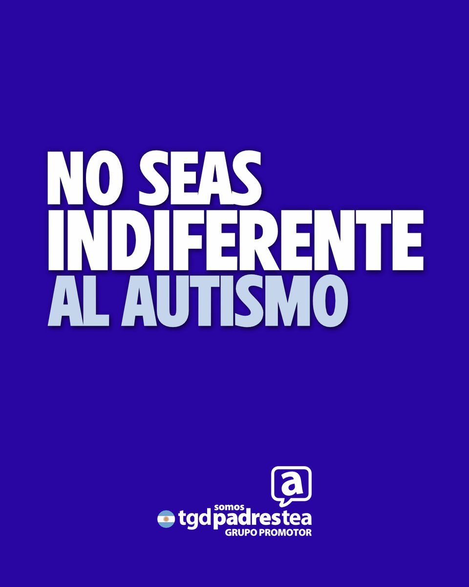 Campaña para eAbril. #NoSeasIndiferentealAutismo.
En la experiencia cotidiana, ya sabemos, que , si hay algo peor que la ignorancia, es la indiferencia, un estado de insensibilidad, desapego o frialdad.
Invitamos a todos a hacer este llamado de atención a la Argentina Toda.