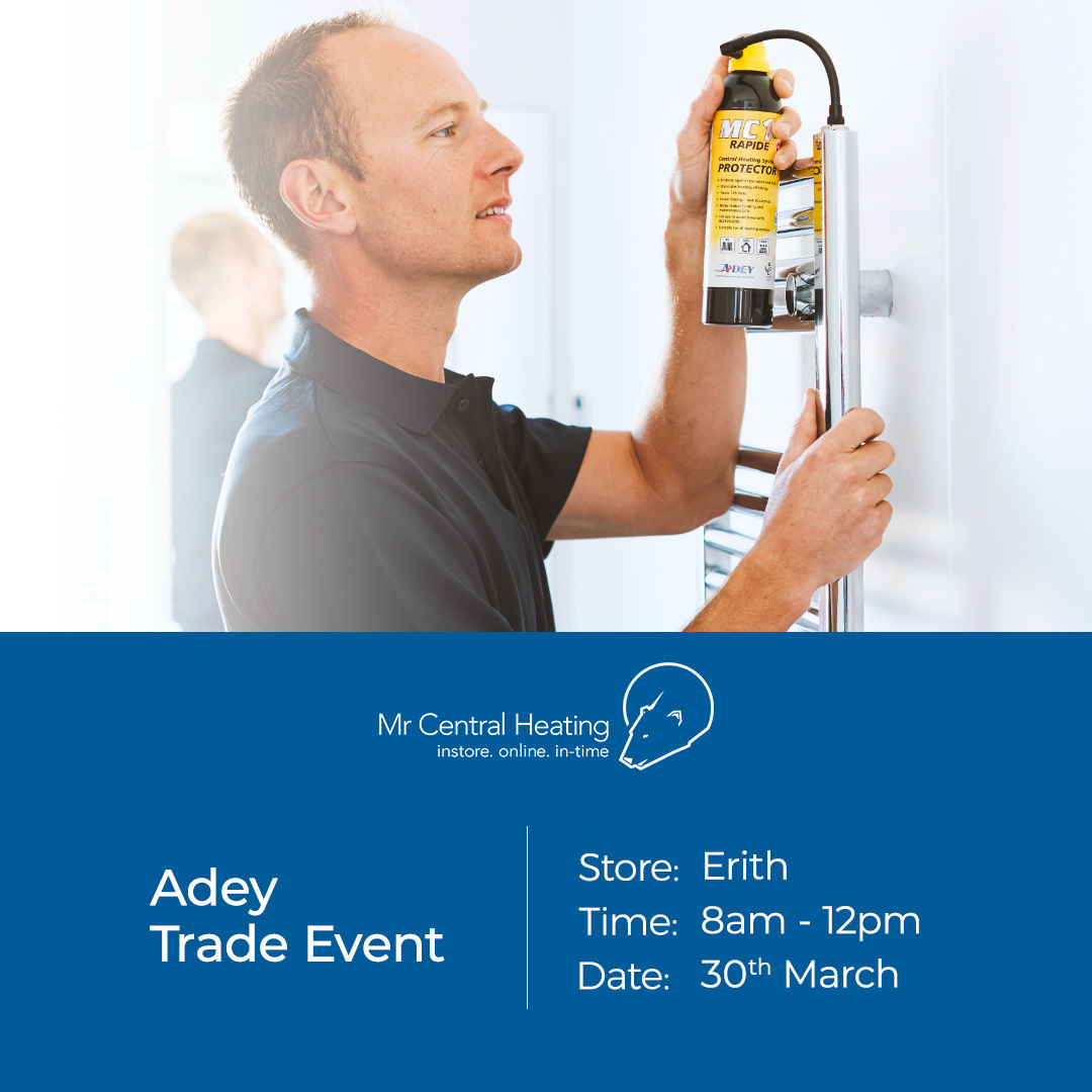 MrCentralHeatin's tweet image. Pop down to our Erith branch on Thursday 30th from 8am catch up with your local @ADEY_Pro rep.
mrcentralheating.co.uk/stores/erith
#MrCentralHeatingErith #Adey #SystemProtection #LondonPlumbers