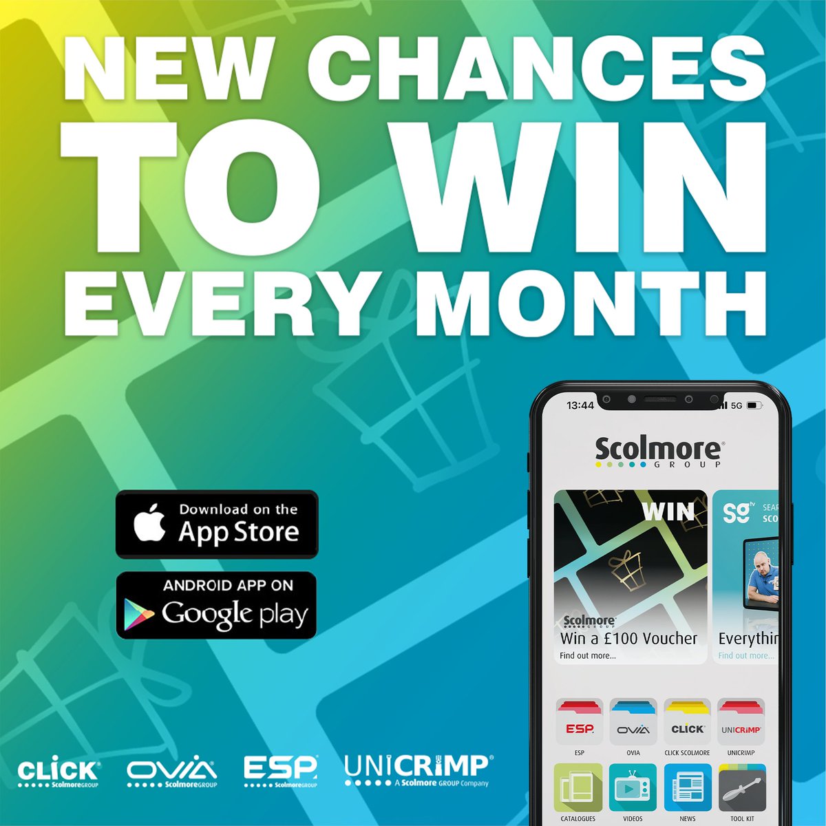 ClickScolmore's tweet image. 📱 Download the Scolmore app for the chance to win a £100 high street voucher! 
📱 Entering our monthly prize draw is simple: download the Scolmore app, click the Win tab and enter your details! It's that easy!
T&amp;amp;Cs apply
#Scolmore #Competition #MonthlyDraw #Prize