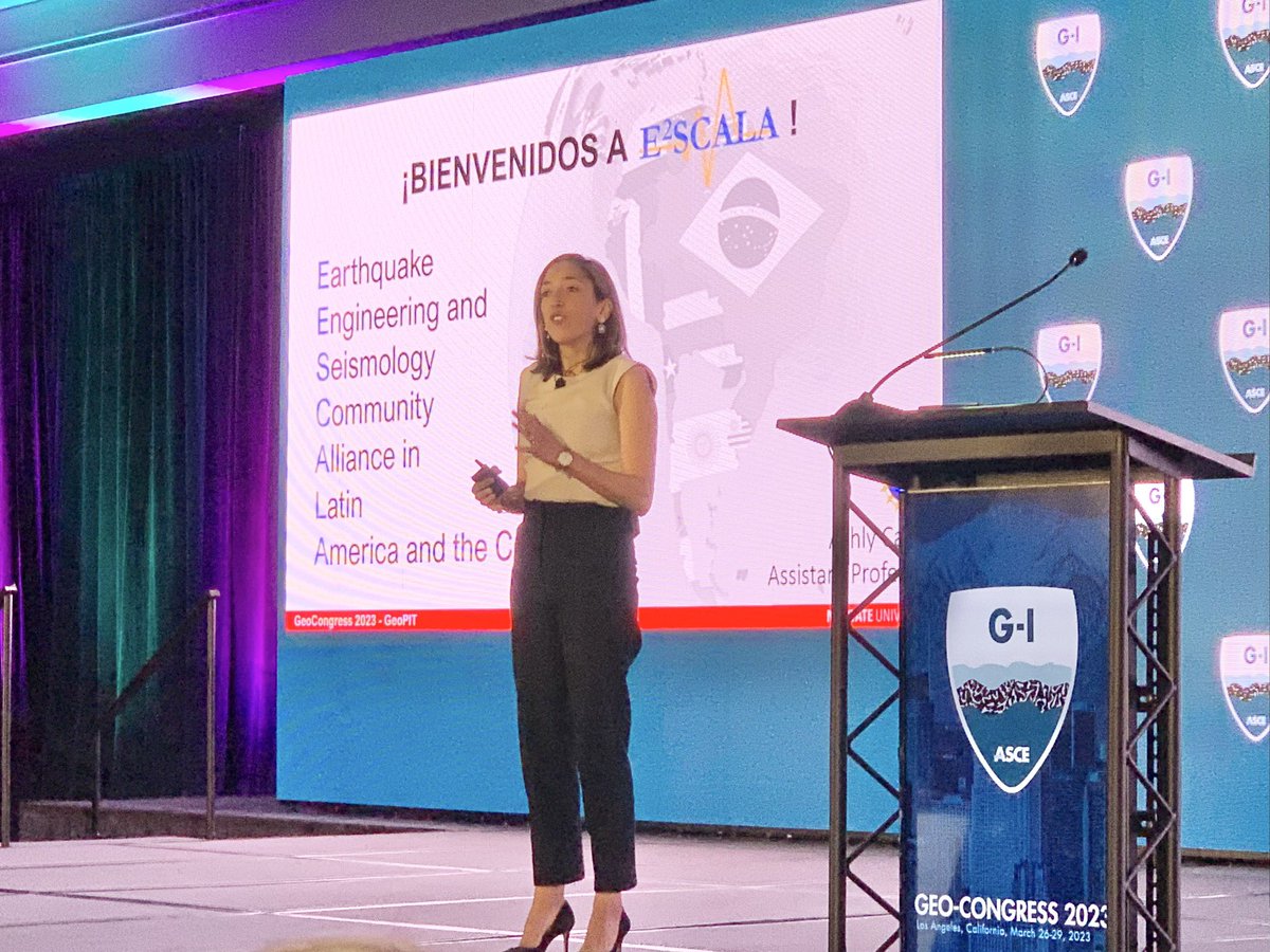 Phenomenal Geo-PIT talk by my inspirational friend and colleague @amcabas “E2SCALA: Building a Transnational Alliance to Reduce Seismic Risk in Latin America and the Caribbean.” She, and her amazing collaborators, will leave their legacy for the future  <a href="/E2SCALA/">E2SCALA</a> #GeoCongress2023