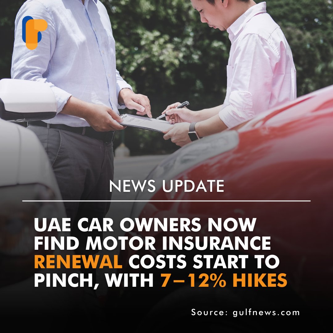 UAE car owners now find motor insurance renewal costs start to pinch, with 7-12% hikes.

Get in touch with us:
📲800 - FINBUDDYS
📧contact@finbuddys.com
.
.
.
.
.
#uaehealthinsurance #insurancebroker   #carinsurance #carinsurancecoverage #thirdpartyinsurance #mydubai #finbuddys