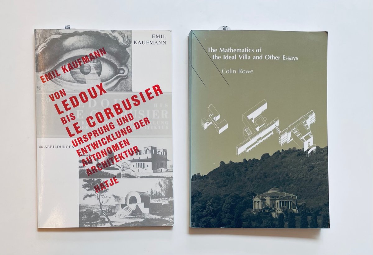 nanyodo's tweet photo. 【古書】建築史関連の古書が入荷しました。
ジョセフ・リクワートやコーリン・ロウの著作、フランスの啓蒙期から革命後の建築・建築家(ルドゥーなど)についての書籍です。
彼らについては『人体の影』(磯崎新・著)にも少し書かれています。
#南洋堂 #ColinRowe #JosephRykwert https://t.co/dZ2IL14kru