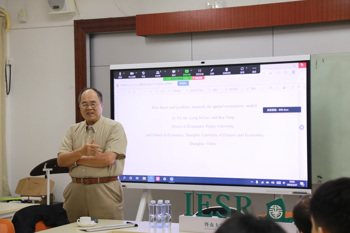 IESR_Jinan's tweet photo. It's our pleasure to have invited Prof. Lung-Fei Lee for a Jinan Lecture on Monday! https://t.co/EQfRgMX5Rd